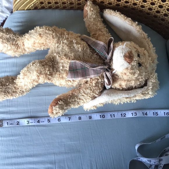 Vintage 2005 TY Classics beige silk bunny beanbag curly plush rabbit Easter kids - Picture 11 of 12